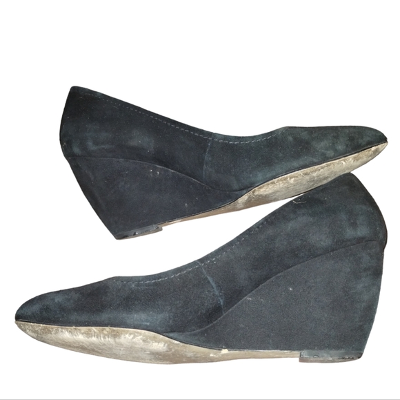 KATE SPADE Allie Sport Black Suede Wedge Heel Slip On Pumps Round Toe Si… - Picture 10 of 10